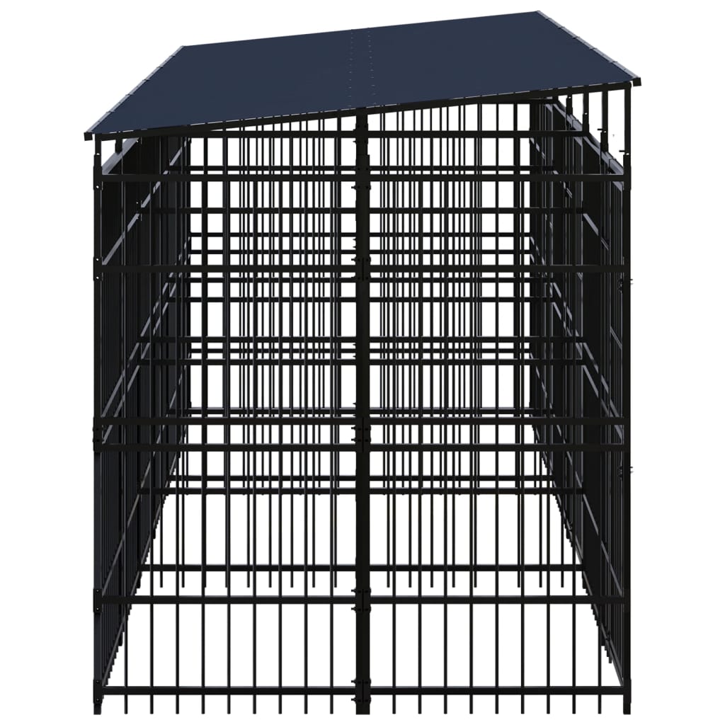 8720286871942_g_en_hd_2 vidaXL Outdoor Dog Kennel with Roof Steel 11.06 m² - Image 3