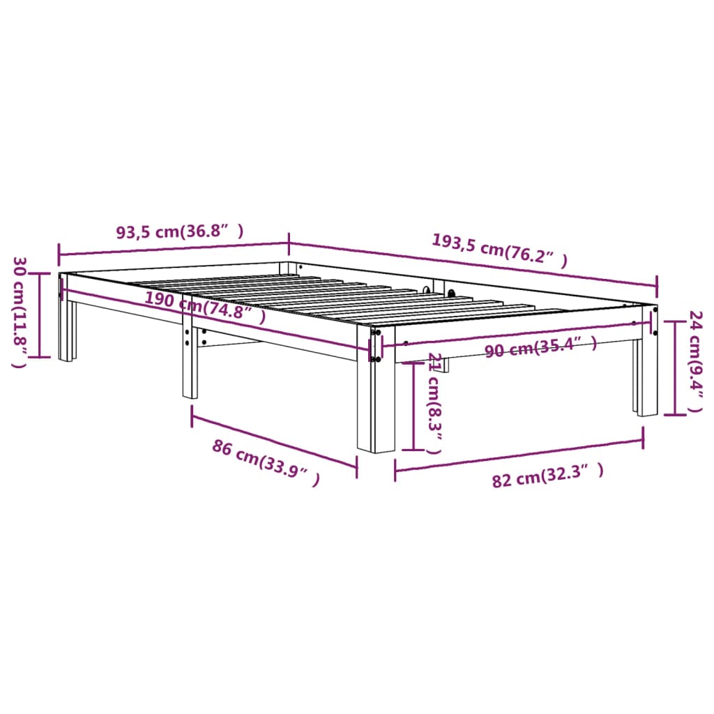 8720286878811_g_en_hd_6 vidaXL Bed Frame without Mattress 90x190 cm - Image 8