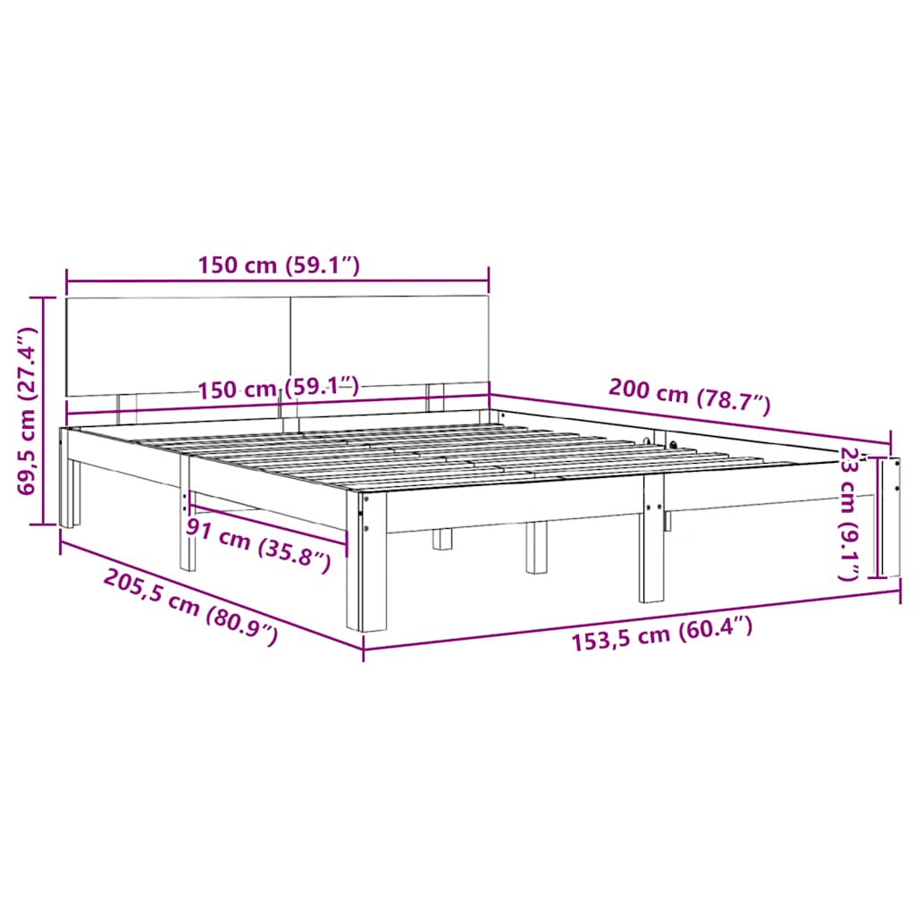 8720286879870_g_en_hd_6 vidaXL Bed Frame without Mattress White 150x200 cm - Image 8