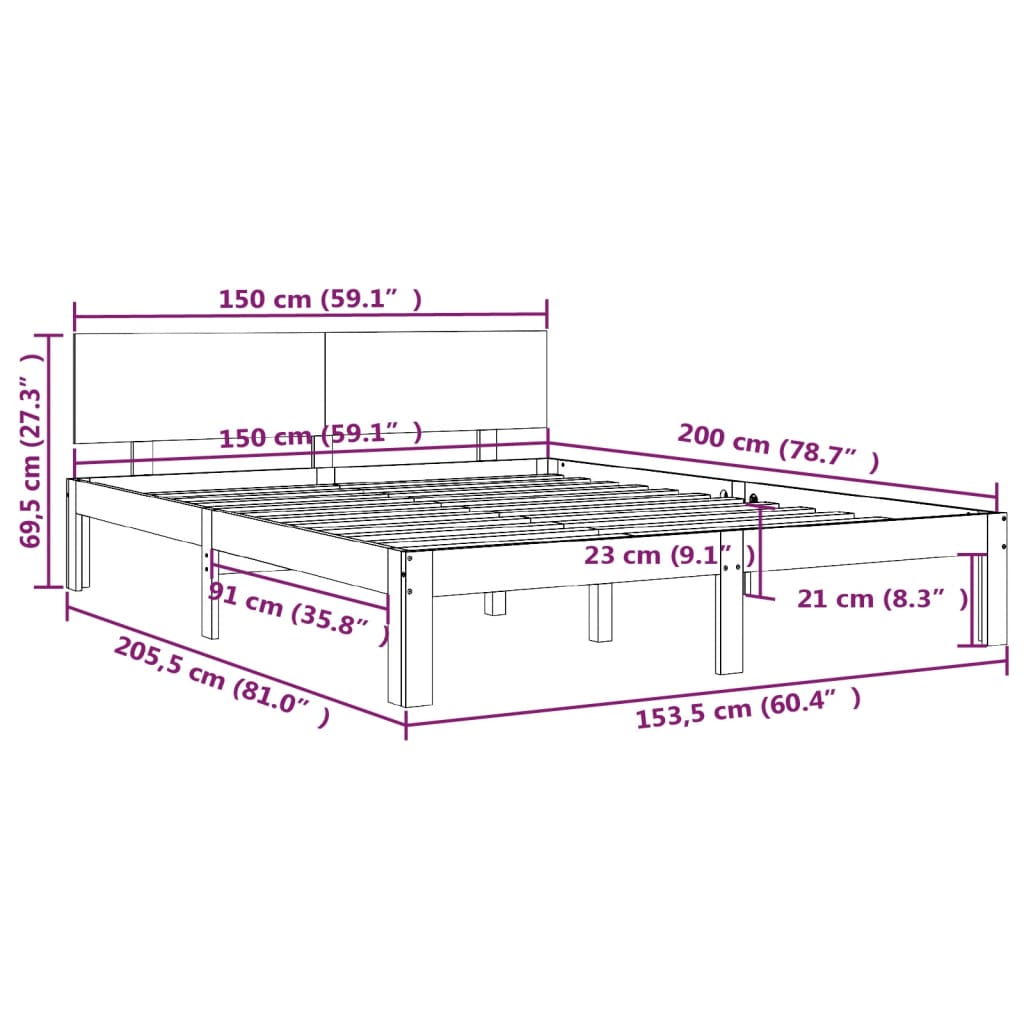 8720286879894_g_en_hd_6 vidaXL Bed Frame without Mattress Honey Brown 150x200 cm - Image 8
