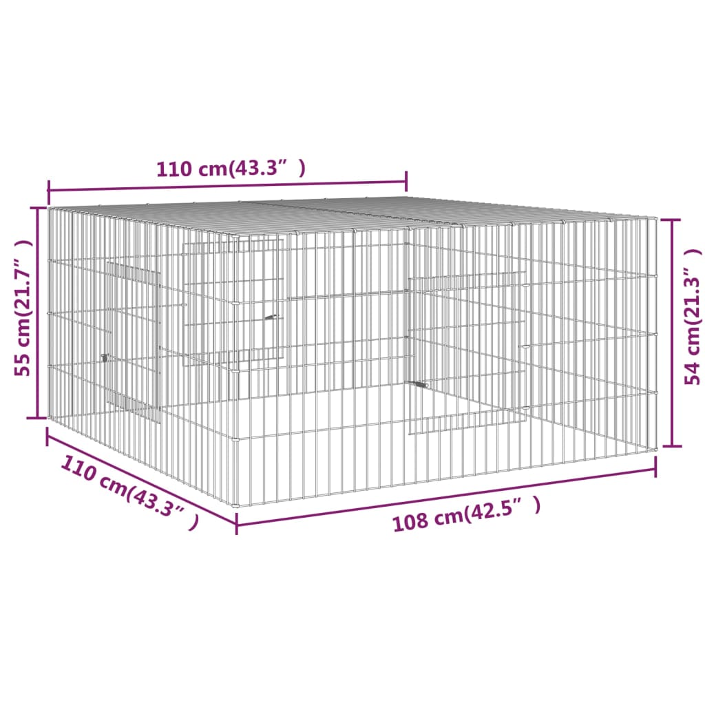 8720286880067_g_en_hd_5 vidaXL Rabbit Cage 110x110x55 cm Galvanised Iron - Image 7
