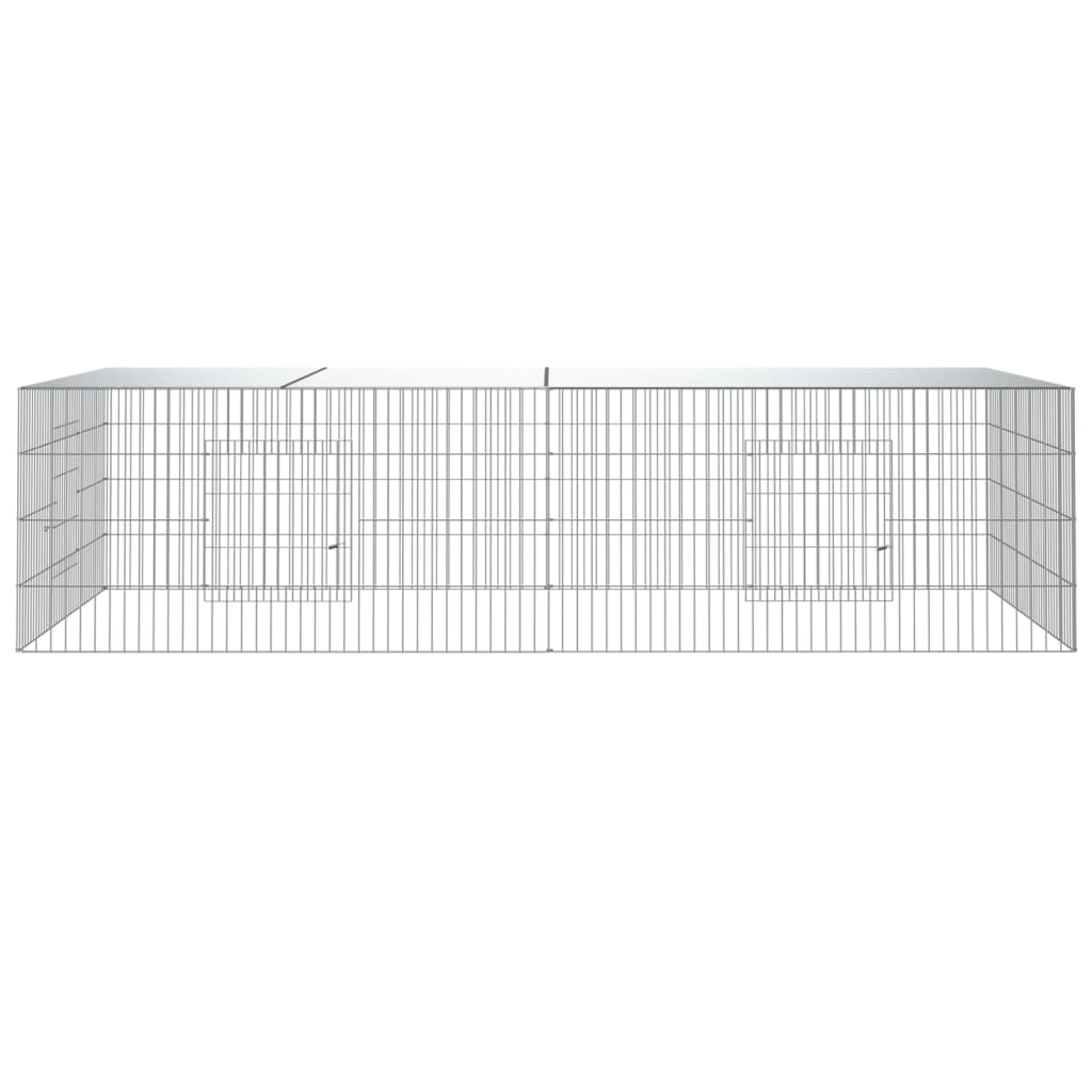 8720286880074_g_en_hd_1 vidaXL 2-Panel Rabbit Cage 220x110x55 cm Galvanised Iron - Image 3
