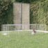 vidaXL 2-Panel Rabbit Cage 220x110x55 cm Galvanised Iron