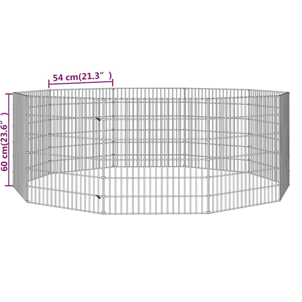 8720286880197_g_en_hd_6 vidaXL Free Range Animal Enclosure 10-Panel 54x60 cm Galvanised Iron - Image 8