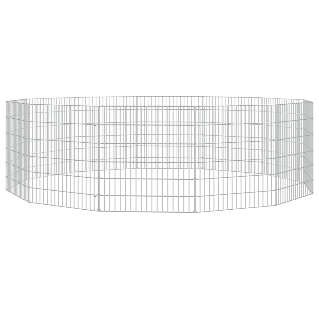 8720286880203_a_en_hd_1 vidaXL Free Range Animal Enclosure 12-Panel 54x60 cm Galvanised Iron - Image 2