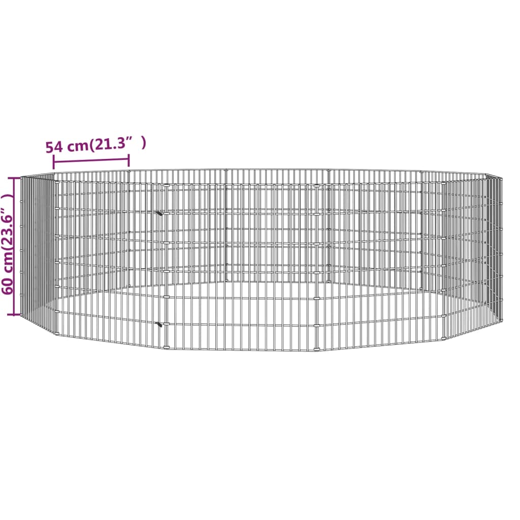 8720286880203_g_en_hd_6 vidaXL Free Range Animal Enclosure 12-Panel 54x60 cm Galvanised Iron - Image 8