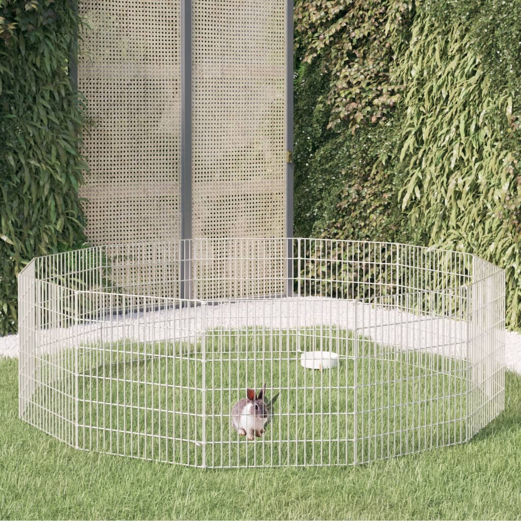 8720286880203_m_en_hd_1 vidaXL Free Range Animal Enclosure 12-Panel 54x60 cm Galvanised Iron - Image 1