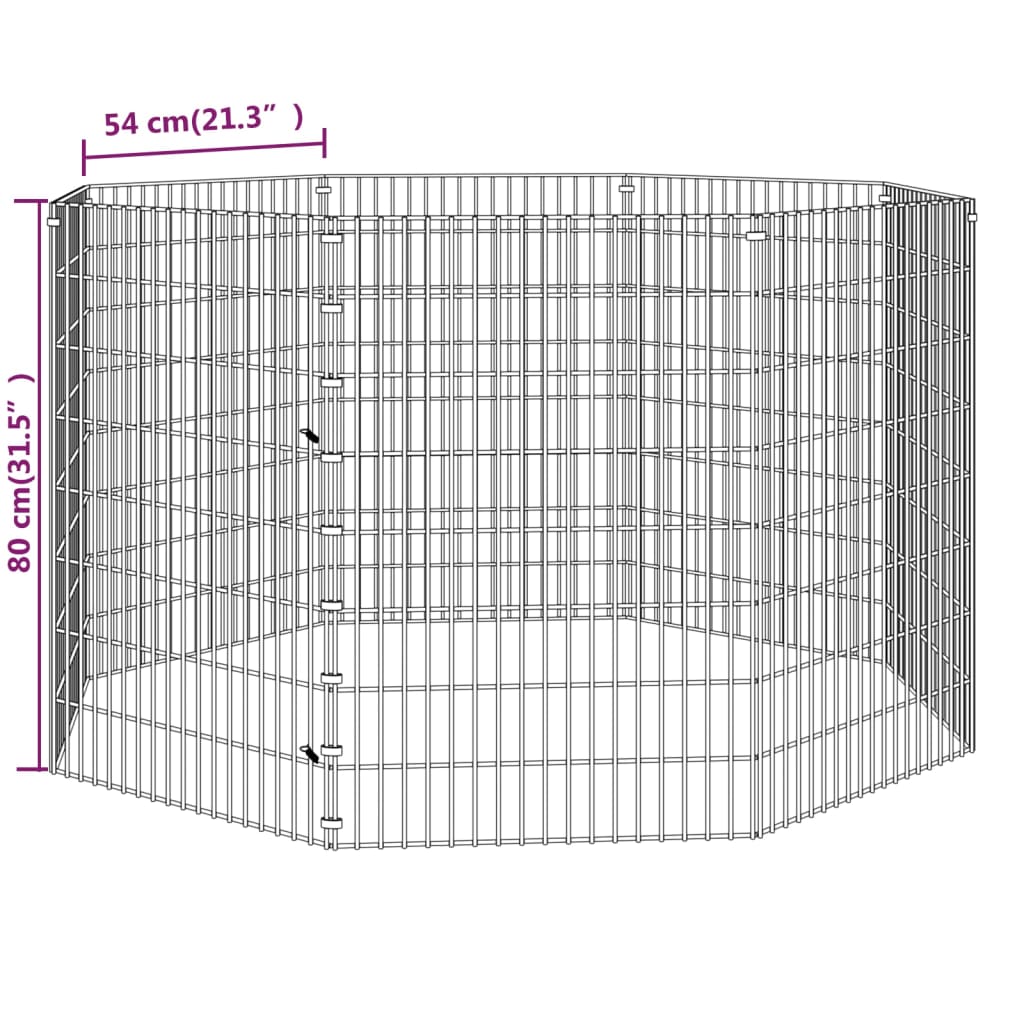 8720286880227_g_en_hd_6 vidaXL Free Range Animal Enclosure 8-Panel 54x80 cm Galvanised Iron - Image 8