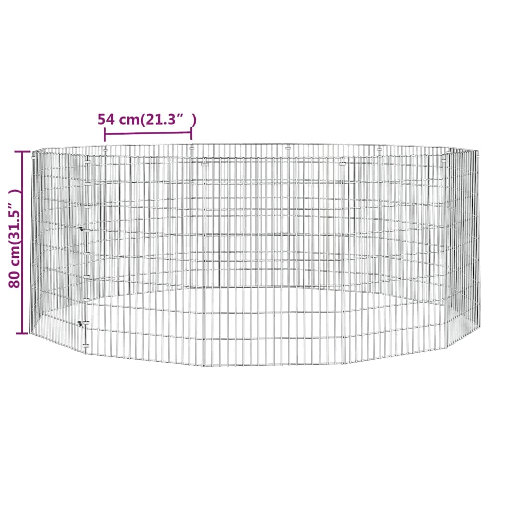 8720286880241_g_en_hd_6 vidaXL Free Range Animal Enclosure 12-Panel 54x80 cm Galvanised Iron - Image 8