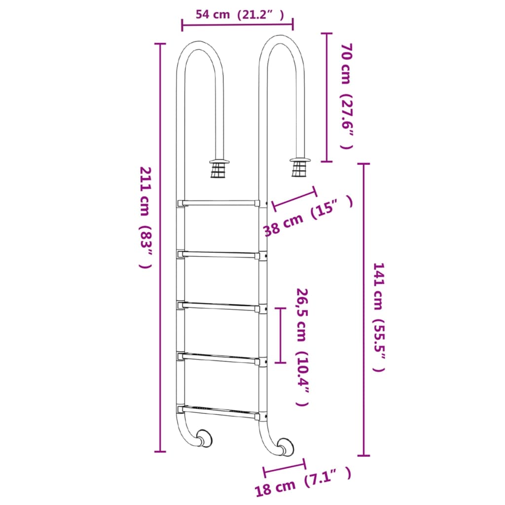 8720286880814_g_en_hd_4 vidaXL Pool Ladder 54x38x211 cm 304 Stainless Steel - Image 6