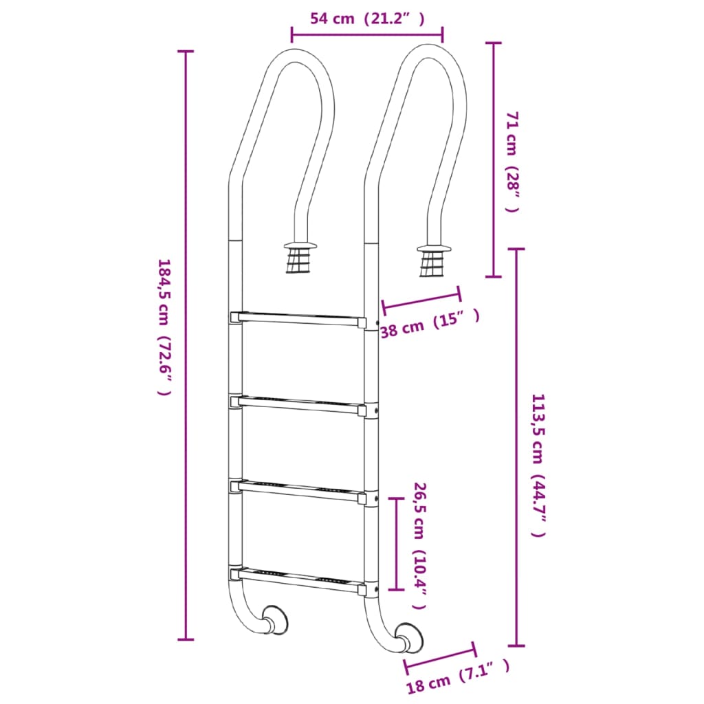 8720286880838_g_en_hd_4 vidaXL Pool Ladder 54x38x184.5 cm 304 Stainless Steel - Image 6
