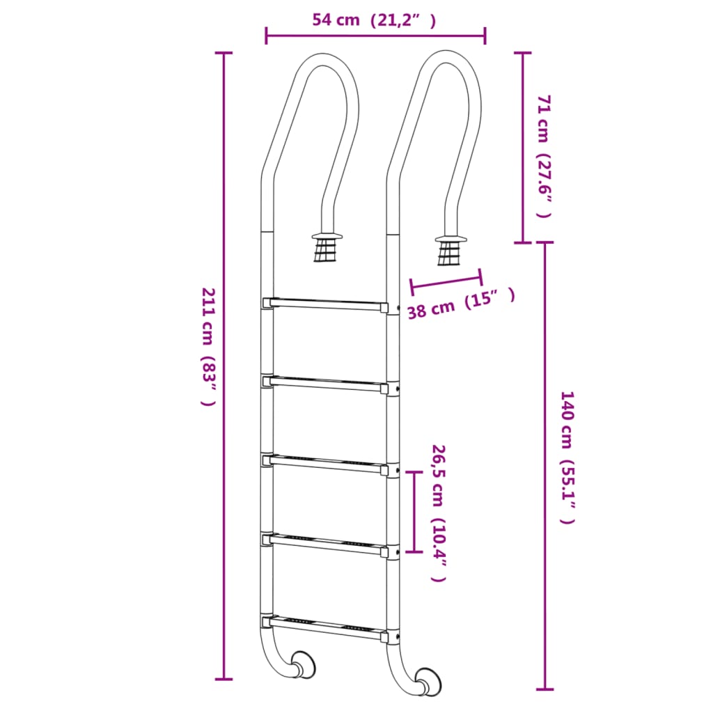 8720286880845_g_en_hd_4 vidaXL Pool Ladder 54x38x211 cm 304 Stainless Steel - Image 6