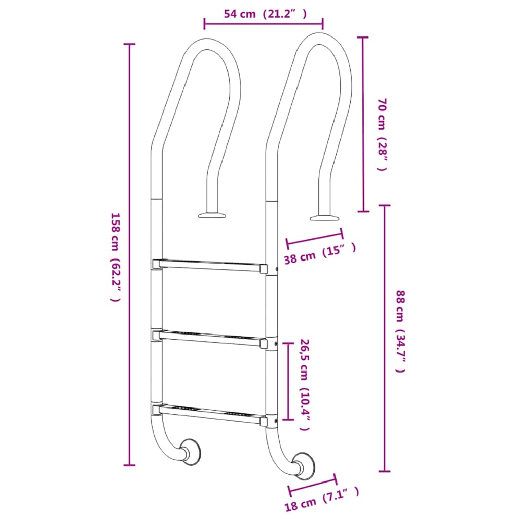8720286880883_g_en_hd_4 vidaXL Pool Ladder 54x38x158 cm 304 Stainless Steel - Image 6