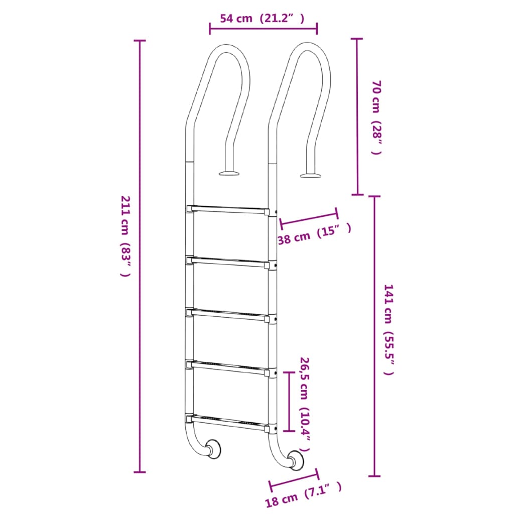 8720286880906_g_en_hd_4 vidaXL Pool Ladder 54x38x211 cm 304 Stainless Steel - Image 6