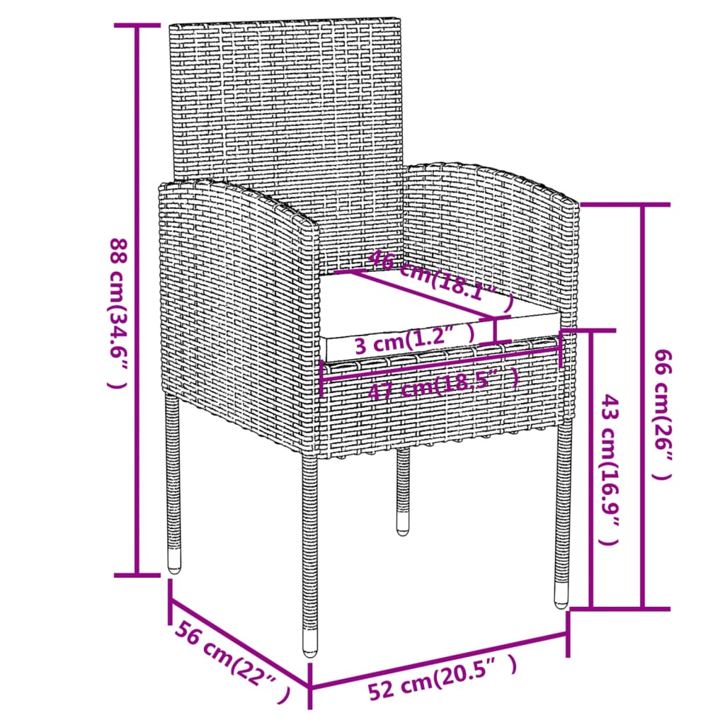 8720286902424_g_en_hd_6 vidaXL 3 Piece Garden Dining Set Poly Rattan Anthracite - Image 8