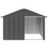 vidaXL Dog House Anthracite 116.5x103x81.5 cm Galvanised Steel - Image 2