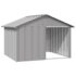 vidaXL Dog House Grey 116.5x103x81.5 cm Galvanised Steel - Image 2