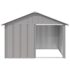 vidaXL Dog House Grey 116.5x103x81.5 cm Galvanised Steel - Image 3