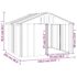 vidaXL Dog House Grey 116.5x103x81.5 cm Galvanised Steel - Image 6