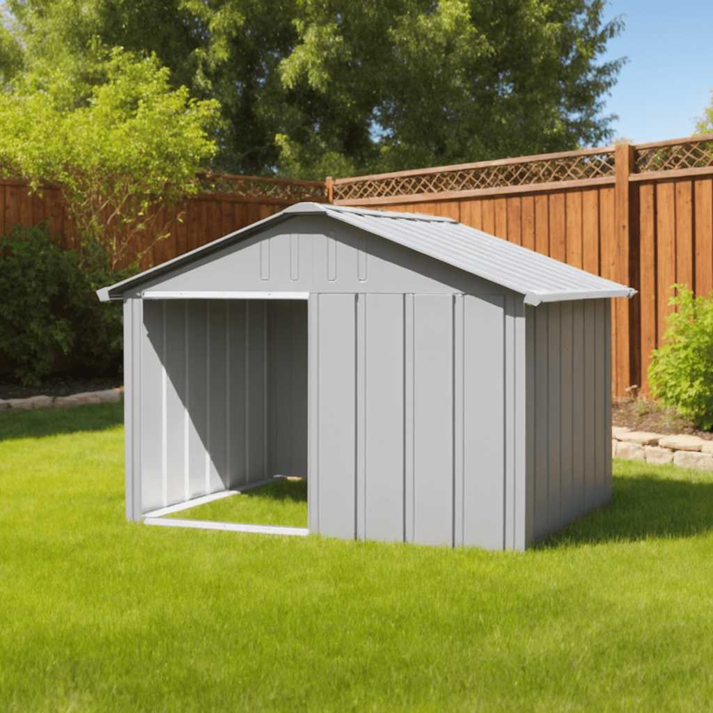 8720286902486_m_en_hd_1 vidaXL Dog House Grey 116.5x103x81.5 cm Galvanised Steel - Image 1
