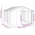 vidaXL Dog House Grey 116.5x153x81.5 cm Galvanised Steel - Image 5