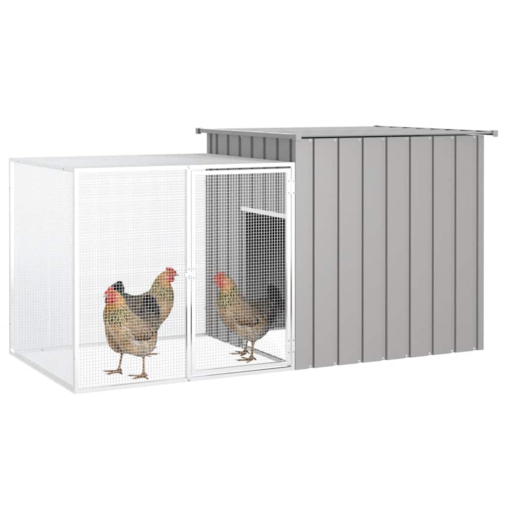 8720286902516_g_en_hd_1 vidaXL Chicken Cage Grey 200x91x100 cm Galvanised Steel - Image 2
