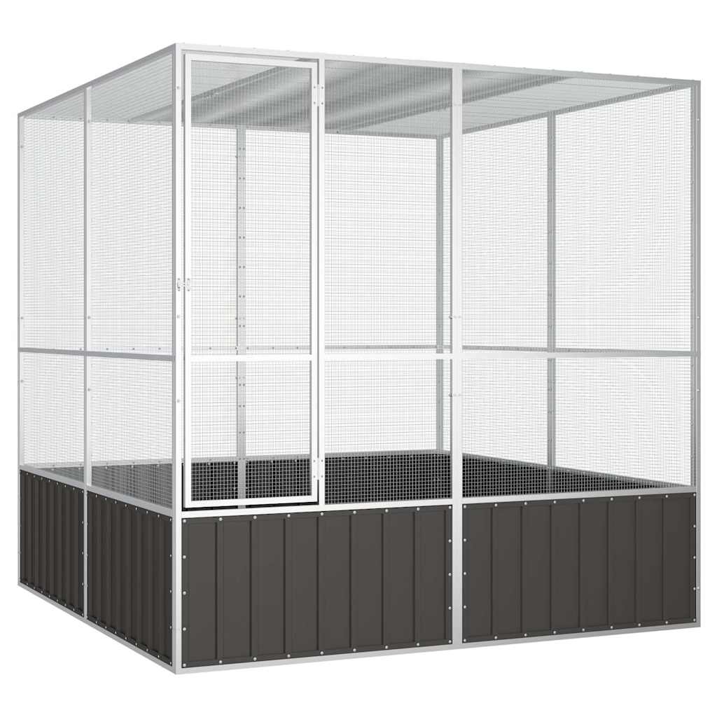 8720286902547_a_en_hd_1 vidaXL Bird Cage Anthracite 213.5x217.5x211.5 cm Galvanised Steel - Image 1