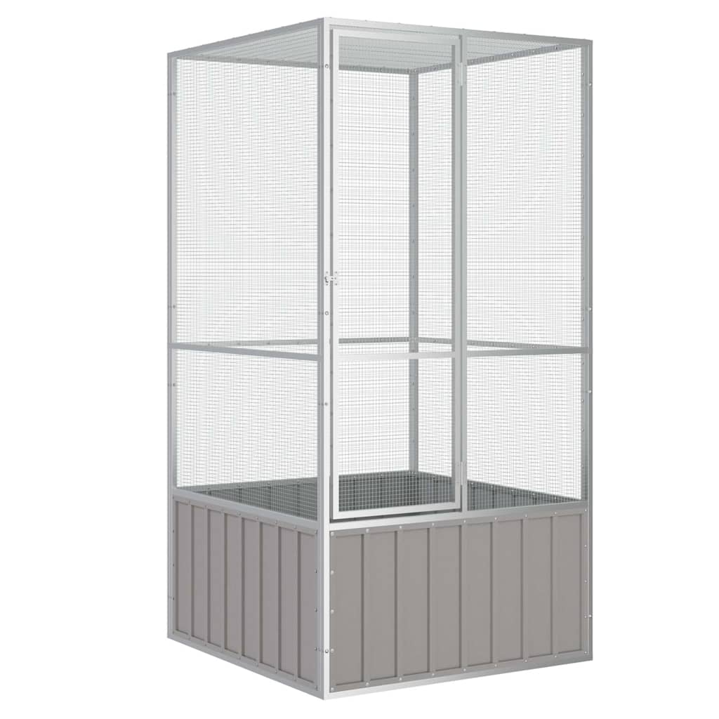 8720286902561_a_en_hd_1 vidaXL Bird Cage Grey 111x107x211.5 cm Galvanised Steel - Image 1