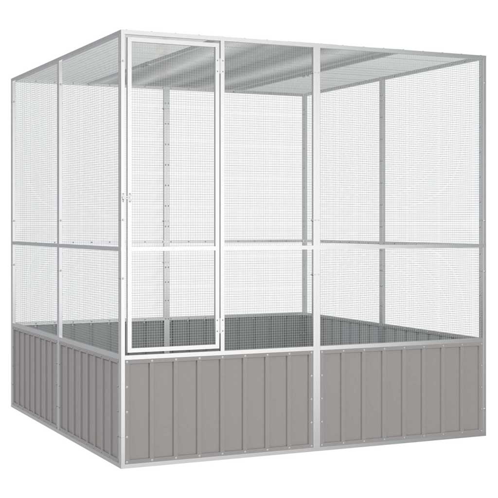 8720286902578_a_en_hd_1 vidaXL Bird Cage Grey 213.5x217.5x211.5 cm Galvanised Steel - Image 1