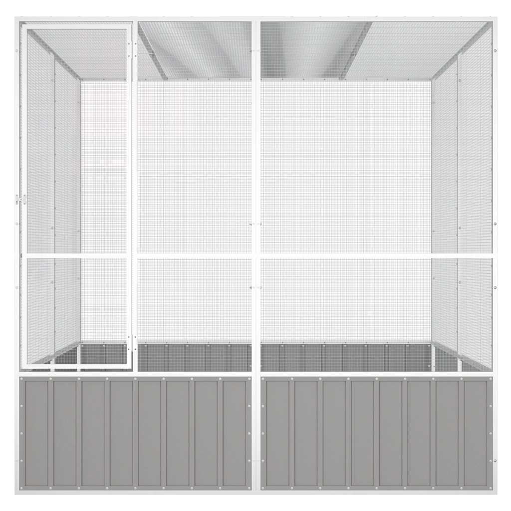 8720286902578_g_en_hd_2 vidaXL Bird Cage Grey 213.5x217.5x211.5 cm Galvanised Steel - Image 3