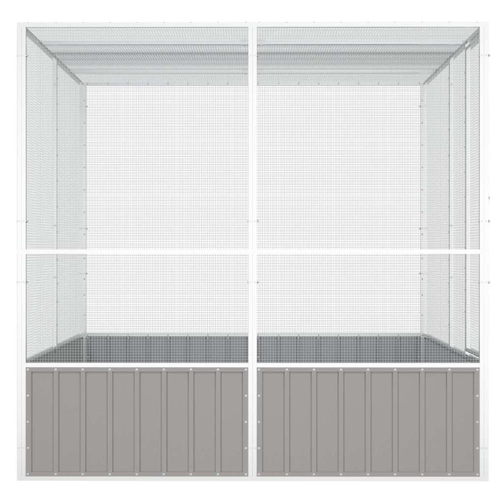8720286902578_g_en_hd_3 vidaXL Bird Cage Grey 213.5x217.5x211.5 cm Galvanised Steel - Image 4