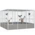 vidaXL Bird Cage Grey 302.5x324.5x211.5 cm Galvanised Steel - Image 2