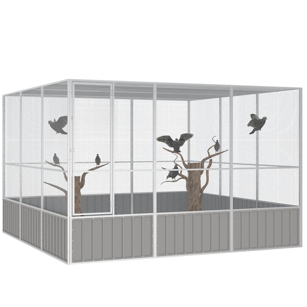 8720286902585_g_en_hd_1 vidaXL Bird Cage Grey 302.5x324.5x211.5 cm Galvanised Steel - Image 2