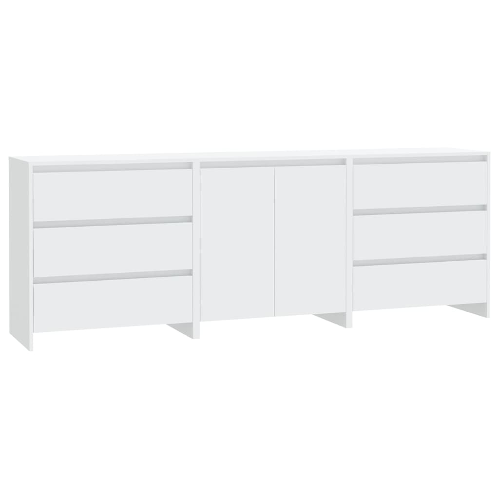 8720286903636_a_en_hd_1 vidaXL 3 Piece Sideboard White Engineered Wood - Image 2