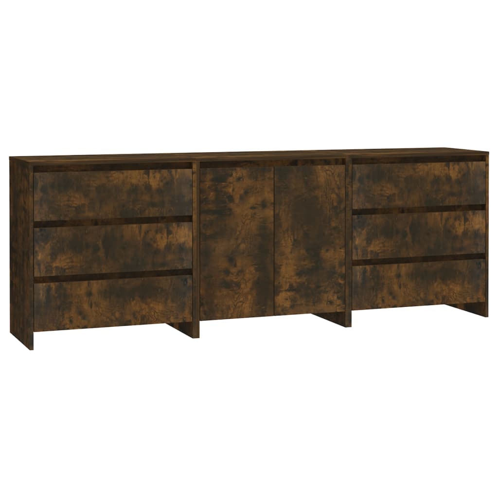 8720286903681_a_en_hd_1 vidaXL 3 Piece Sideboard Smoked Oak Engineered Wood - Image 2