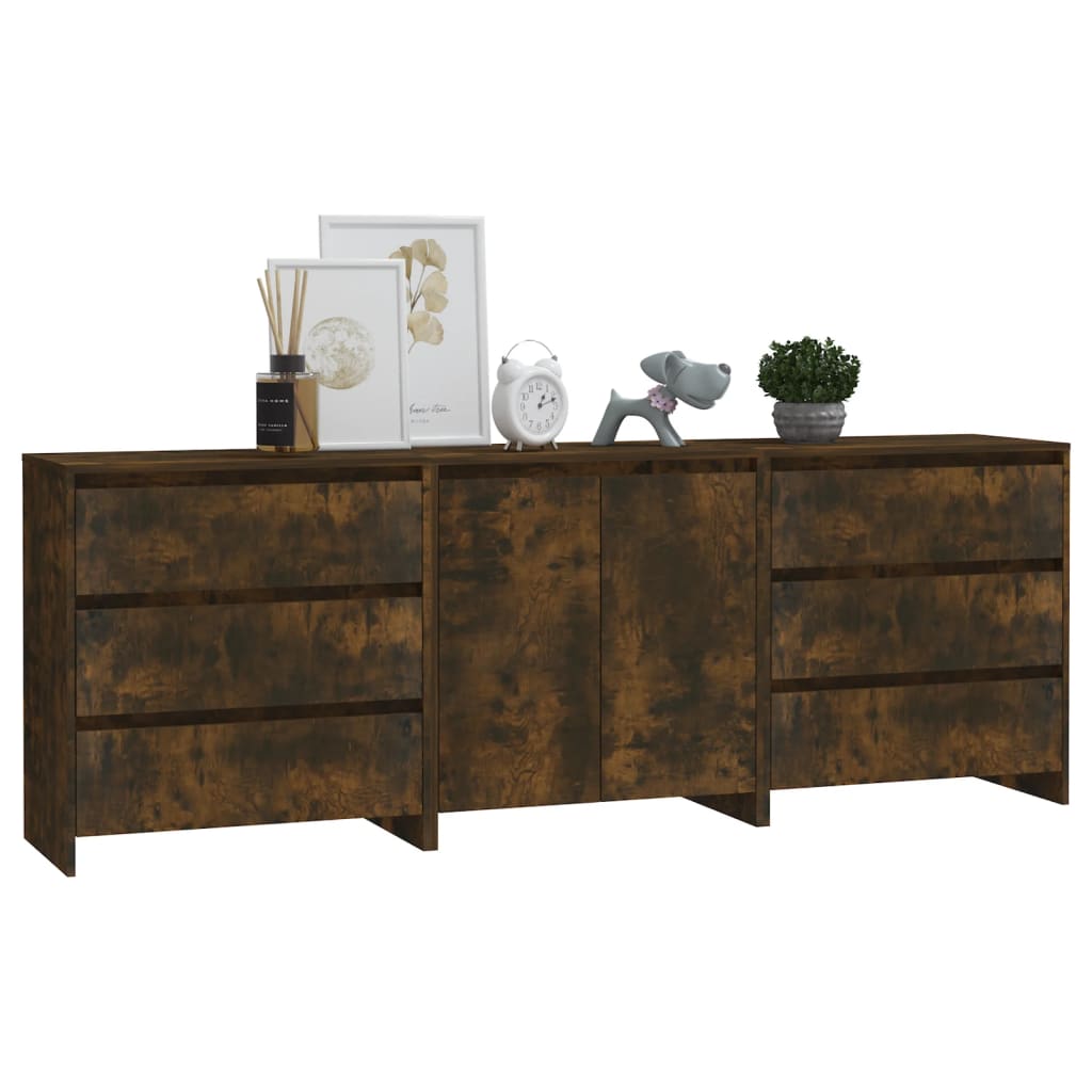 8720286903681_g_en_hd_4 vidaXL 3 Piece Sideboard Smoked Oak Engineered Wood - Image 7