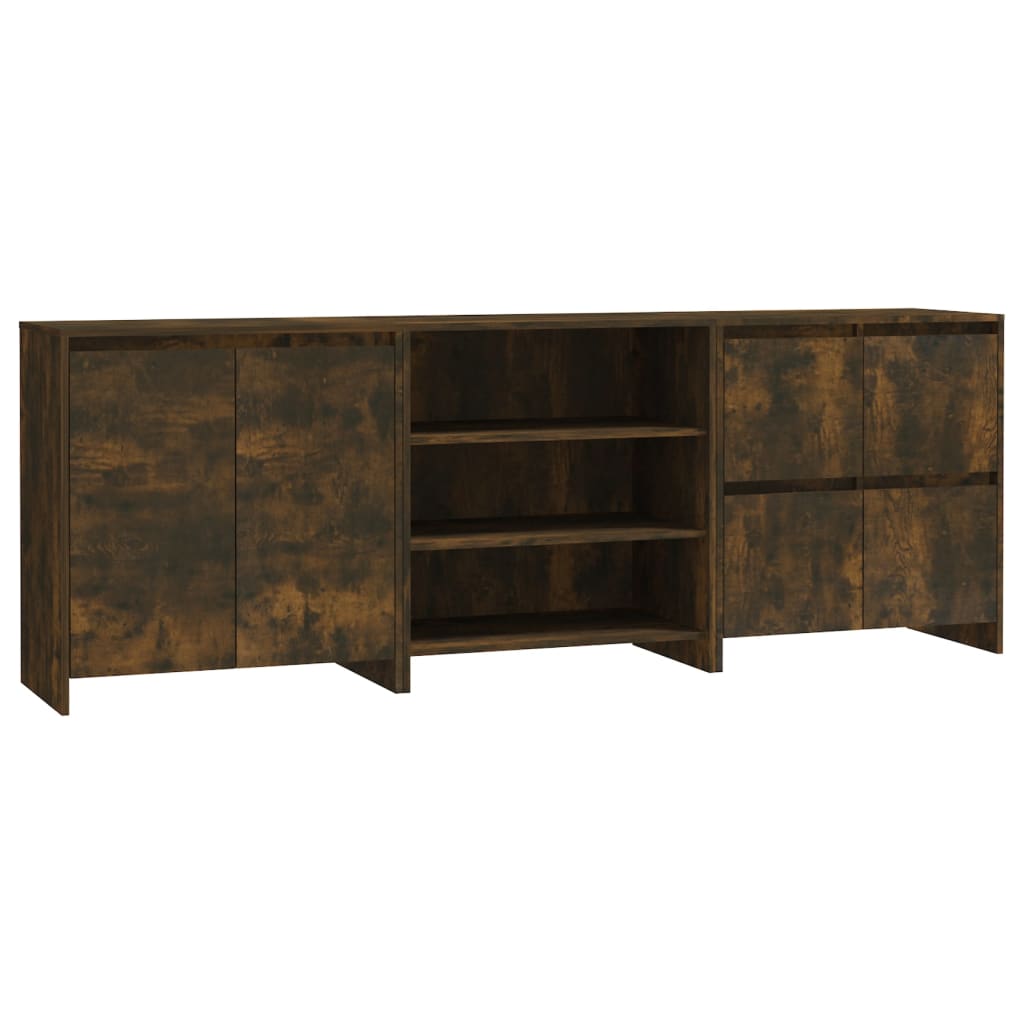8720286903766_a_en_hd_1 vidaXL 3 Piece Sideboard Smoked Oak Engineered Wood - Image 2