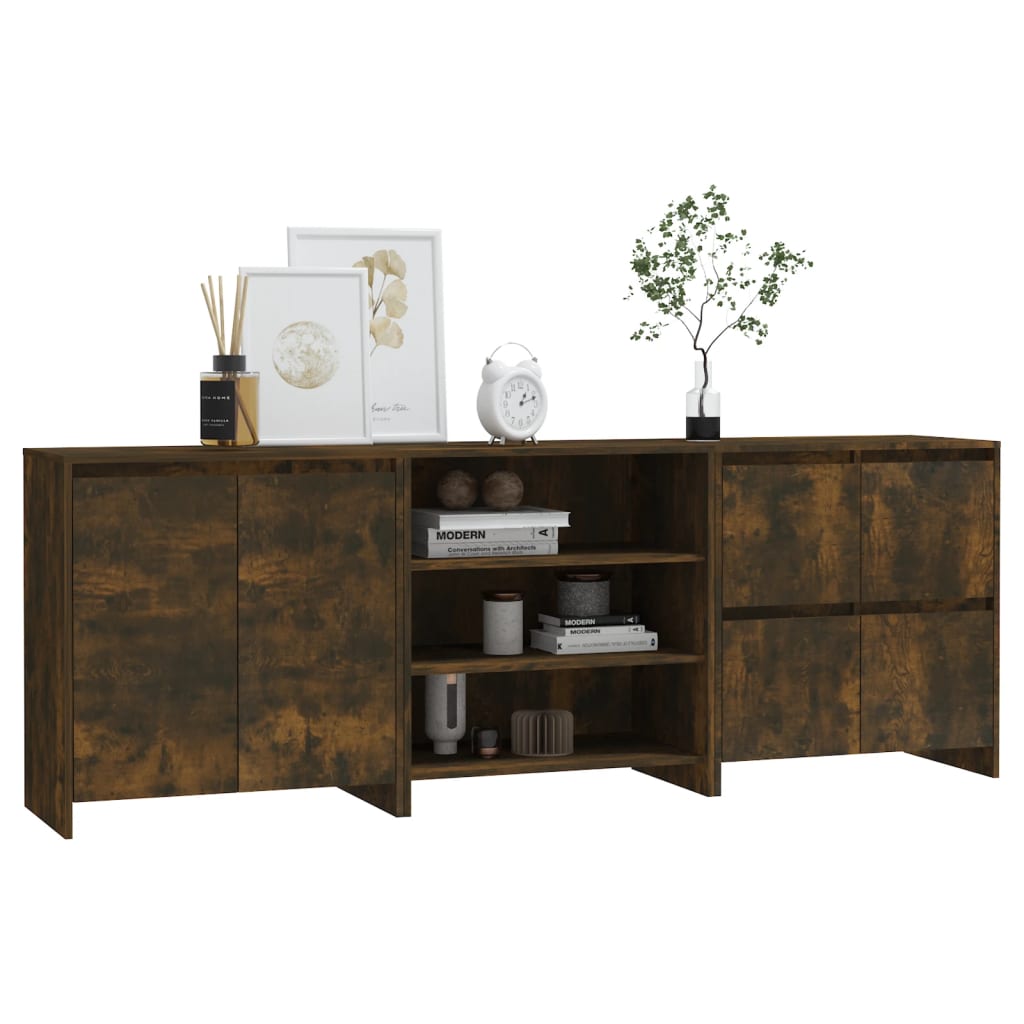 8720286903766_g_en_hd_4 vidaXL 3 Piece Sideboard Smoked Oak Engineered Wood - Image 7