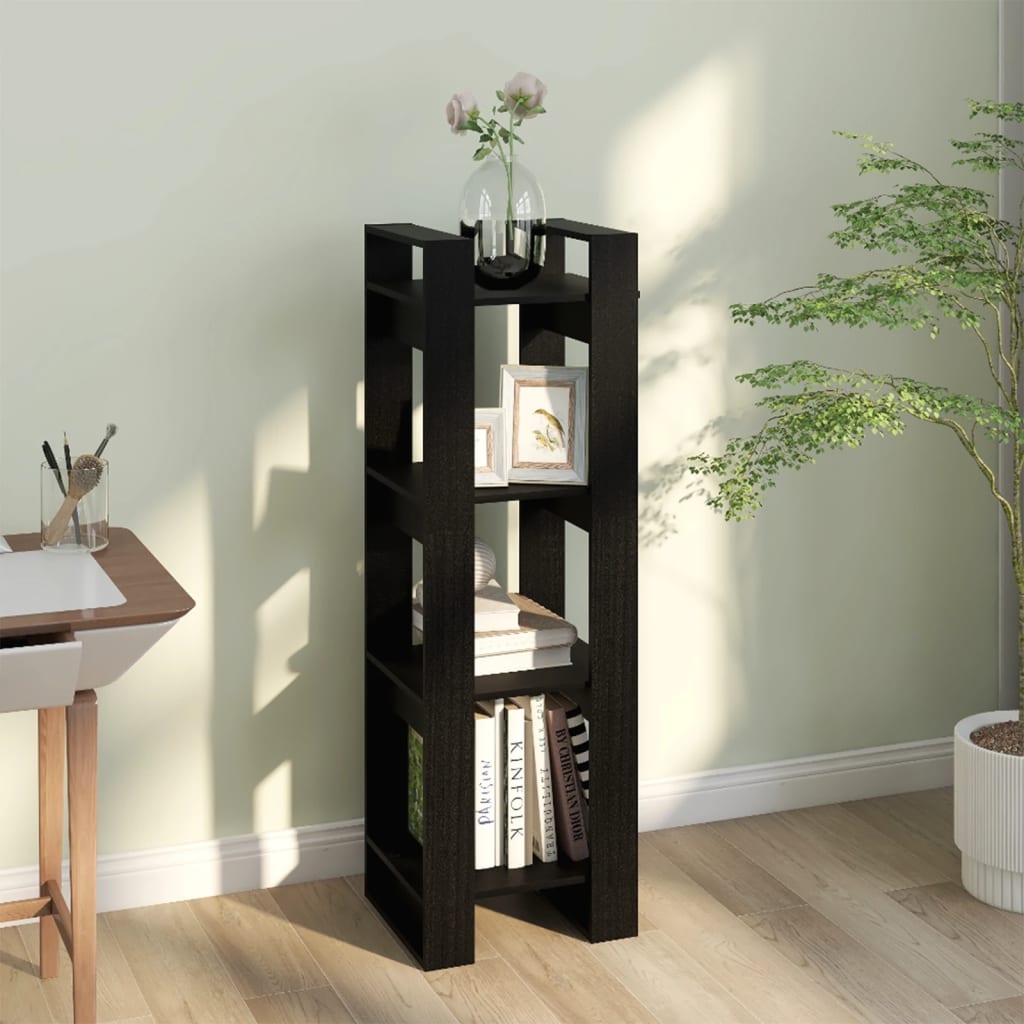 8720286905067_g_en_hd_4 vidaXL Book Cabinet/Room Divider Black 41x35x125 cm Solid Wood Pine - Image 7