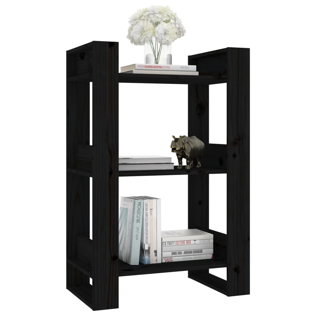 8720286905210_g_en_hd_3 vidaXL Book Cabinet/Room Divider Black 60x35x91 cm Solid Wood Pine - Image 6