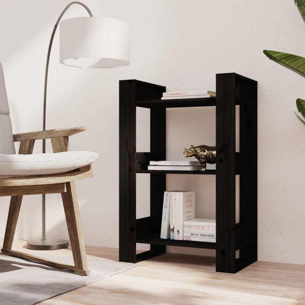 8720286905210_g_en_hd_4 vidaXL Book Cabinet/Room Divider Black 60x35x91 cm Solid Wood Pine - Image 7