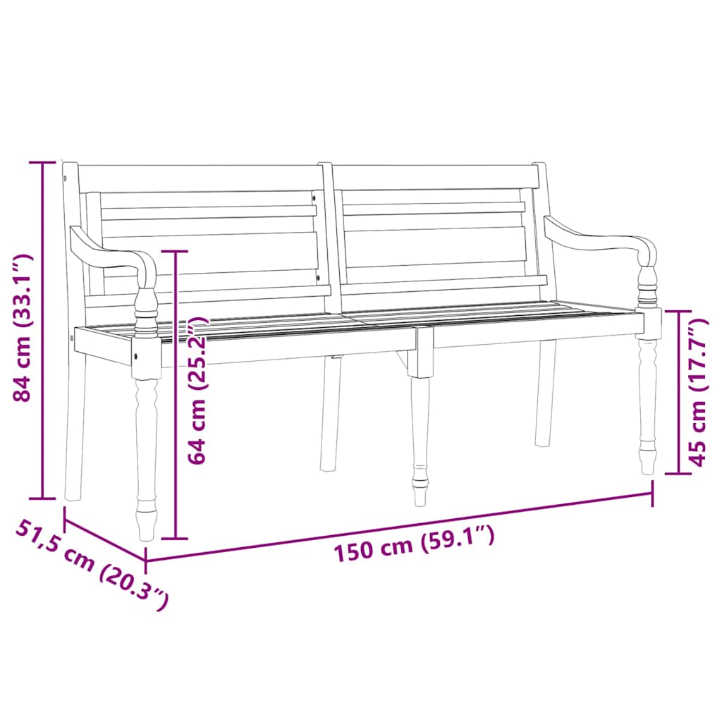 8720286907771_g_en_hd_4 vidaXL Batavia Bench 150 cm Solid Wood Teak - Image 6