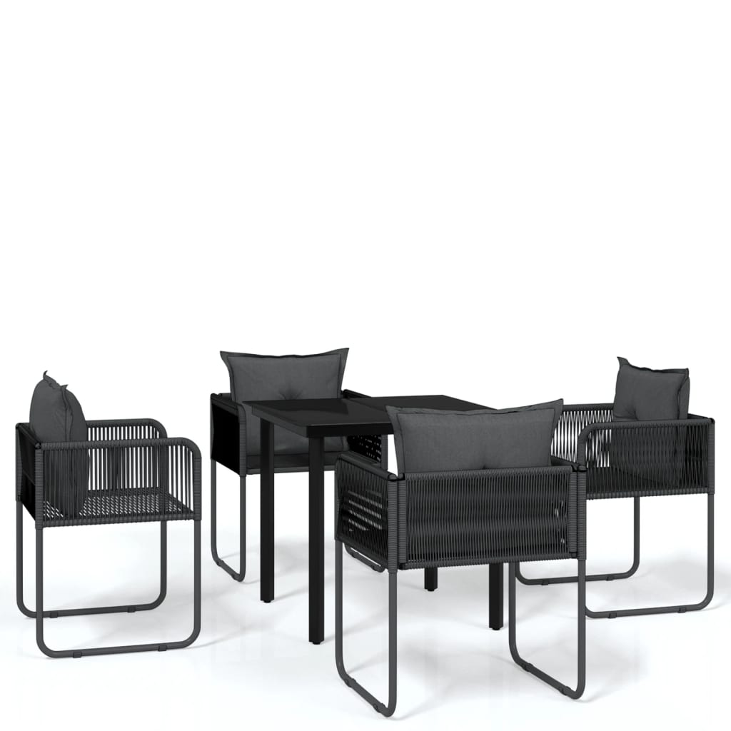 8720286910528_a_en_hd_1 vidaXL 5 Piece Garden Dining Set Black - Image 2