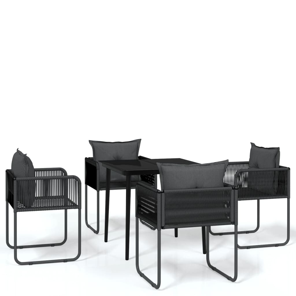 8720286910580_a_en_hd_1 vidaXL 5 Piece Garden Dining Set Black - Image 2