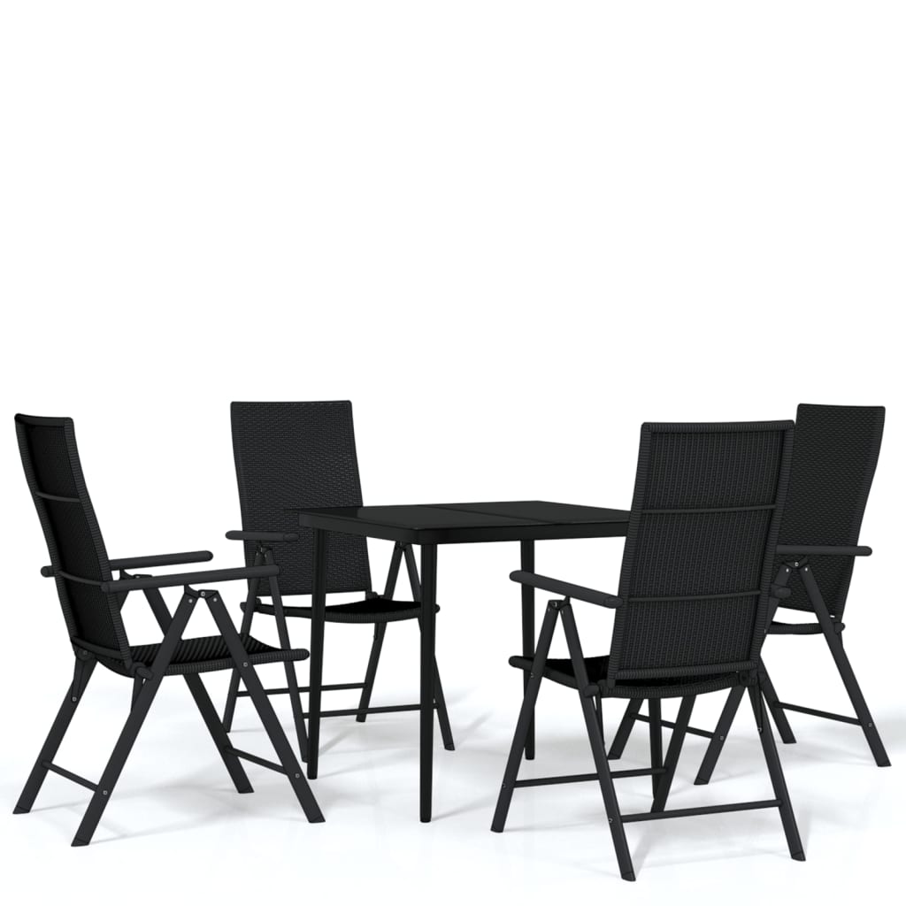 8720286910825_a_en_hd_1 vidaXL 5 Piece Garden Dining Set Black - Image 2