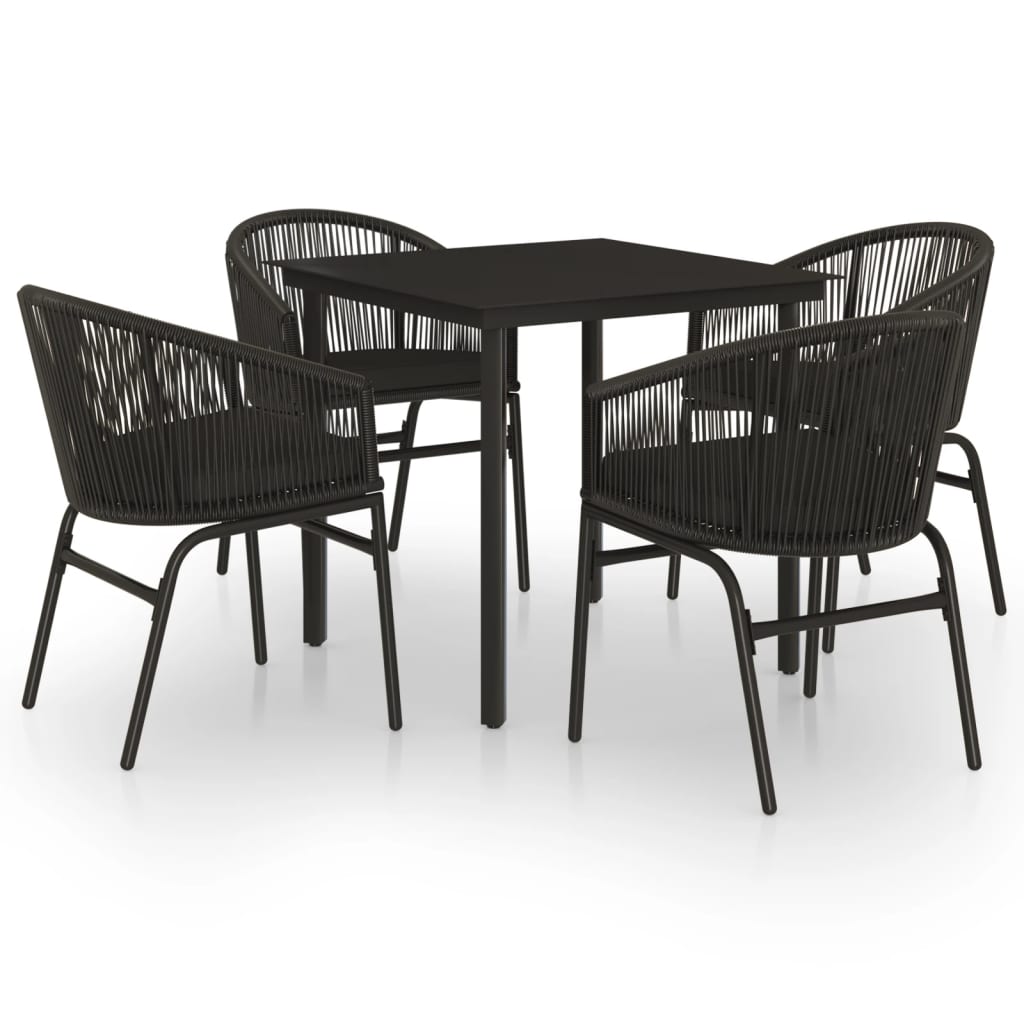 8720286911969_a_en_hd_1 vidaXL 5 Piece Garden Dining Set Black - Image 2