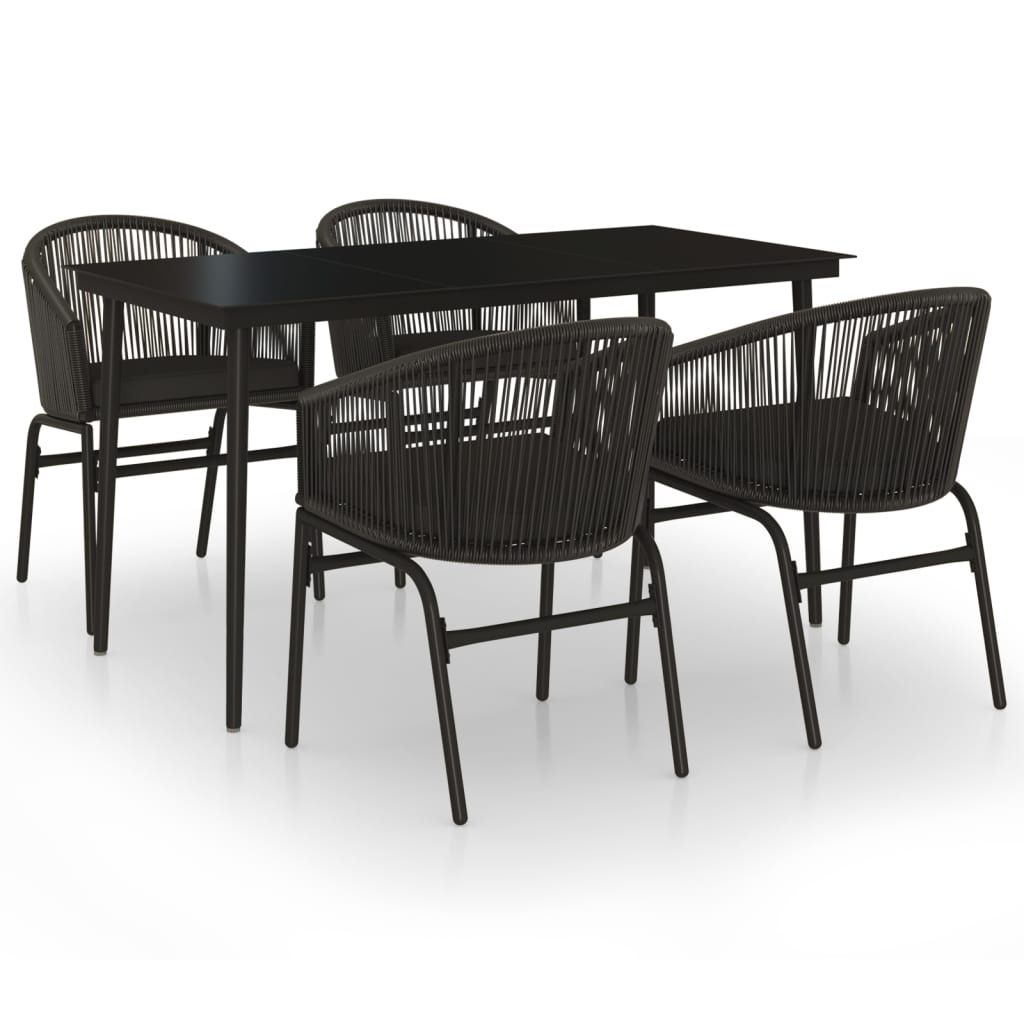 8720286912157_a_en_hd_1 vidaXL 5 Piece Garden Dining Set Black - Image 2