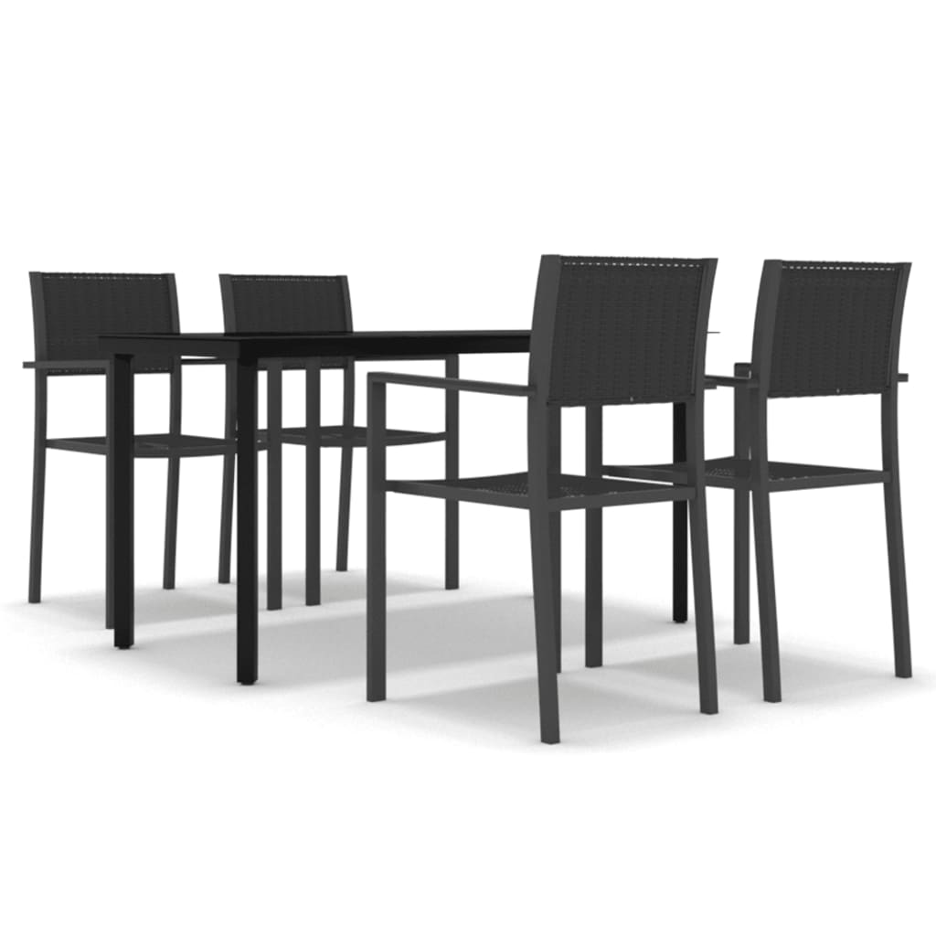8720286912393_a_en_hd_1 vidaXL 5 Piece Garden Dining Set Black - Image 2
