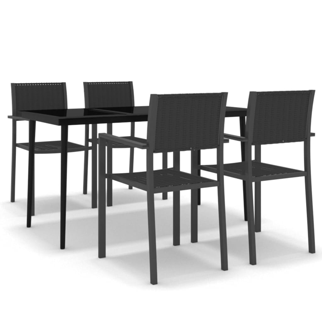 8720286912515_a_en_hd_1 vidaXL 5 Piece Garden Dining Set Black - Image 2