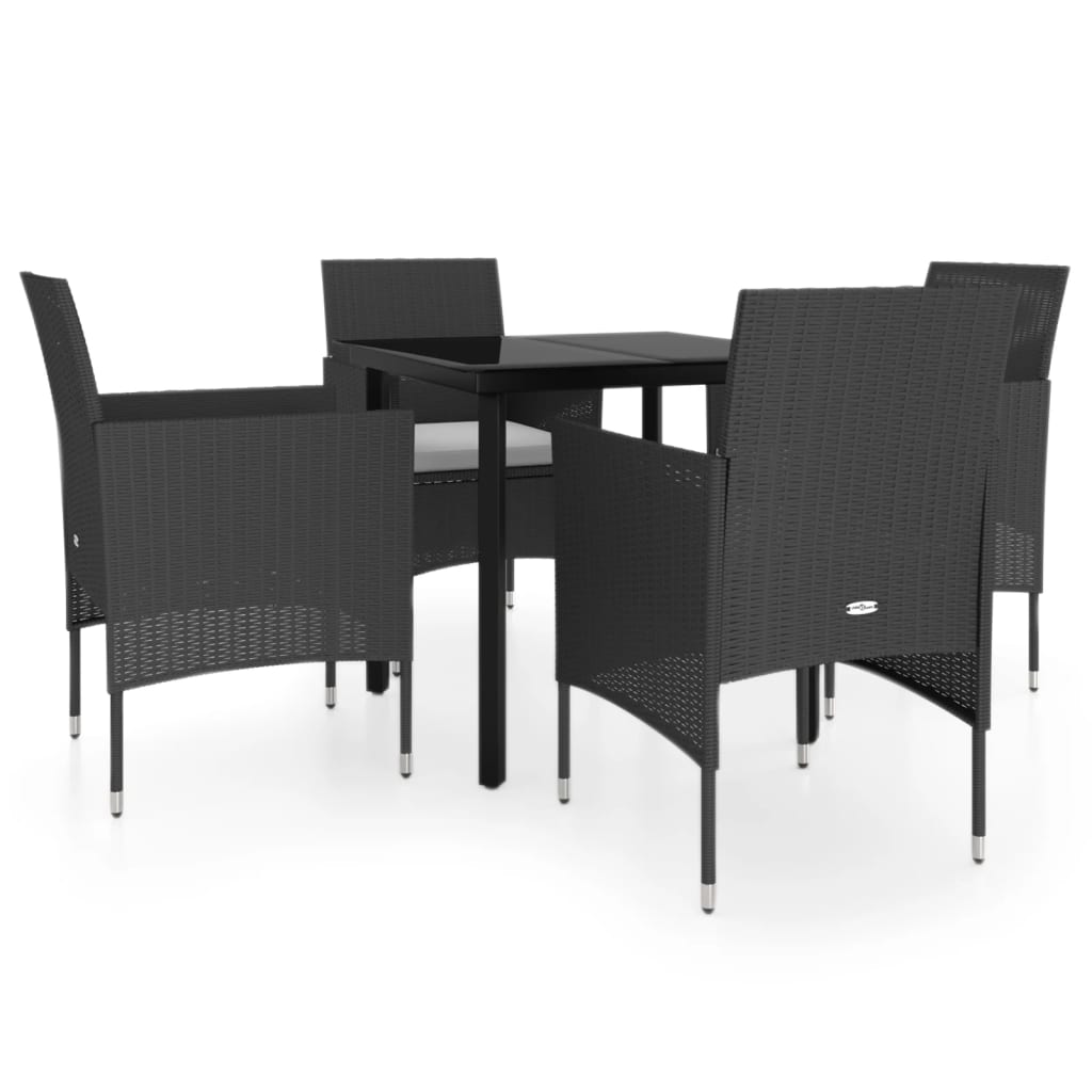8720286912560_a_en_hd_1 vidaXL 5 Piece Garden Dining Set with Cushions Black - Image 2